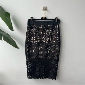 Ted Baker Lace Skirt with Pink Underlay